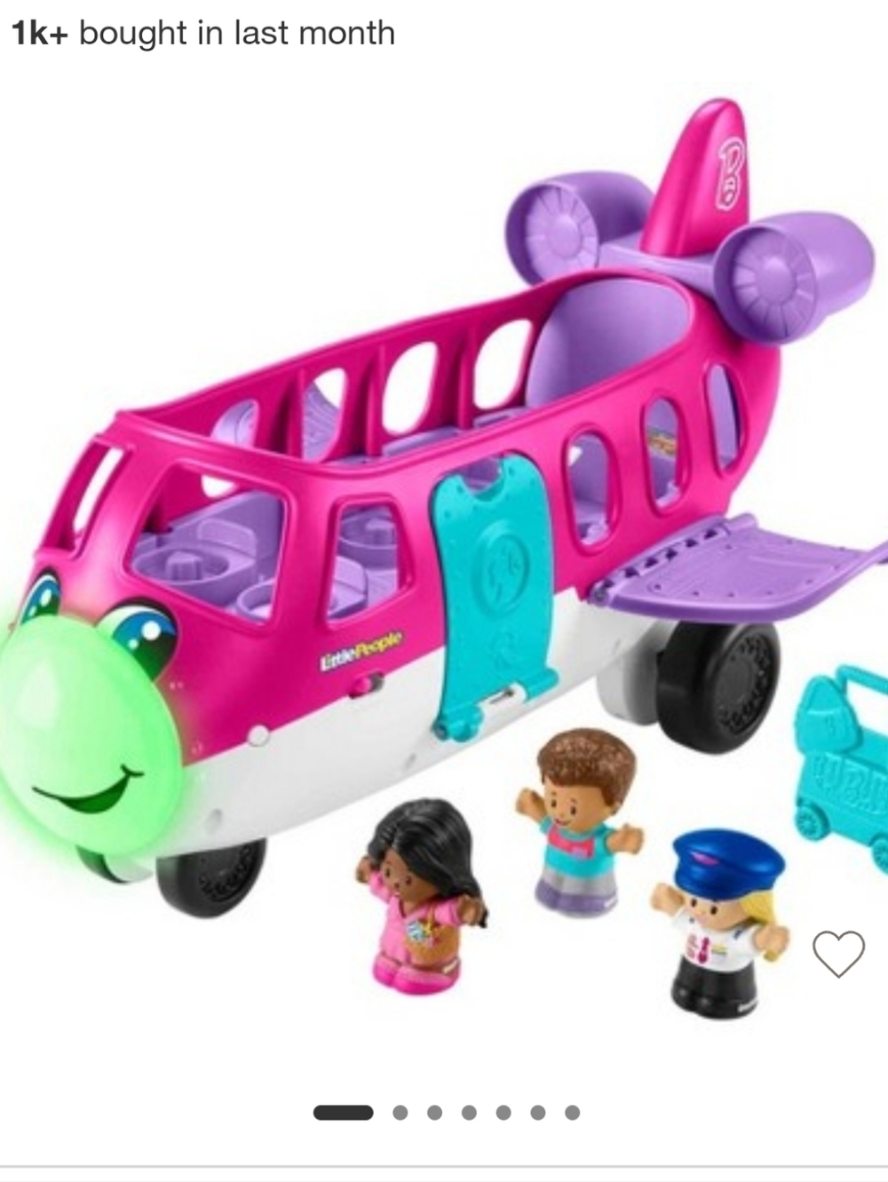 Fisher-Price Pink and Purple Play Plane with Teal Door and Figures